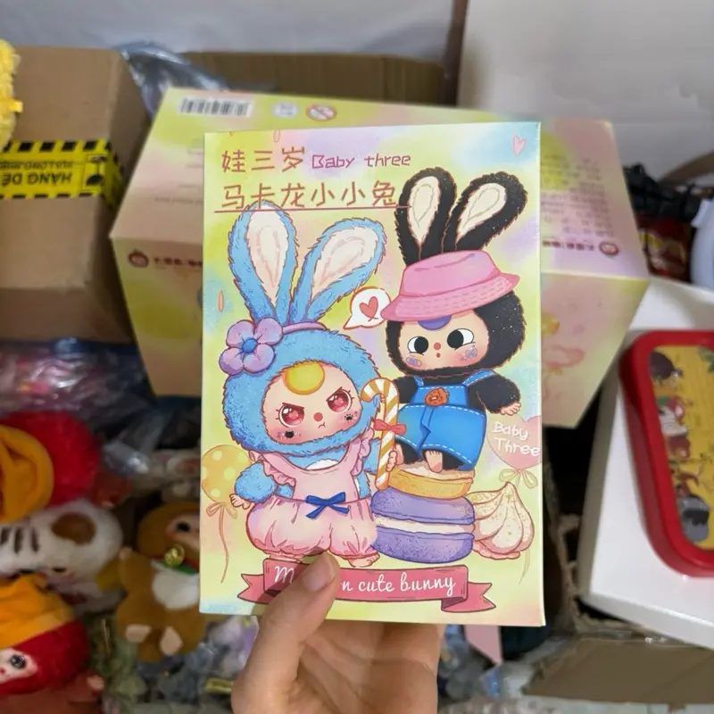 [tạp hoá Bun bun] baby three  siêu dễ thương full box và card thỏ macaron