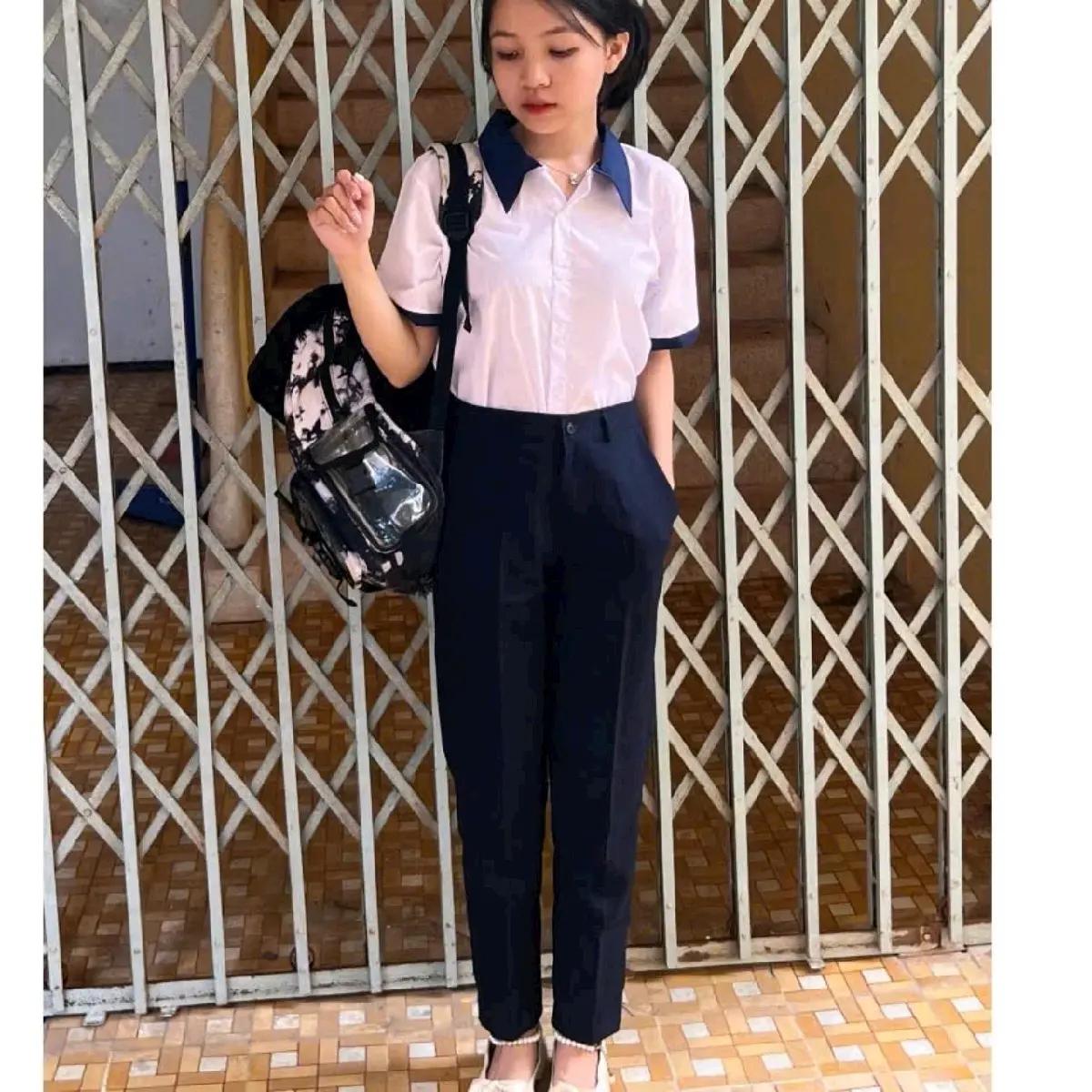 quần tây học sinh nam nữ mặc đẹp có 2 màu đen và xanh đen   cấp 1- cấp -2  cấp- cấp 3 Túi Menswear