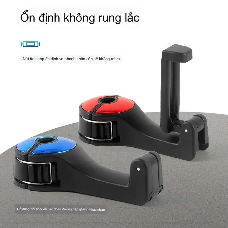 Móc Treo Đồ Sau Ghế Ô Tô Kèm Giá Đỡ Điện Thoại Xe Hơi Đa Năng Xoay 360 Độ Chịu Được Tải Trọng Cao Bền Đẹp Thẩm Mỹ 1