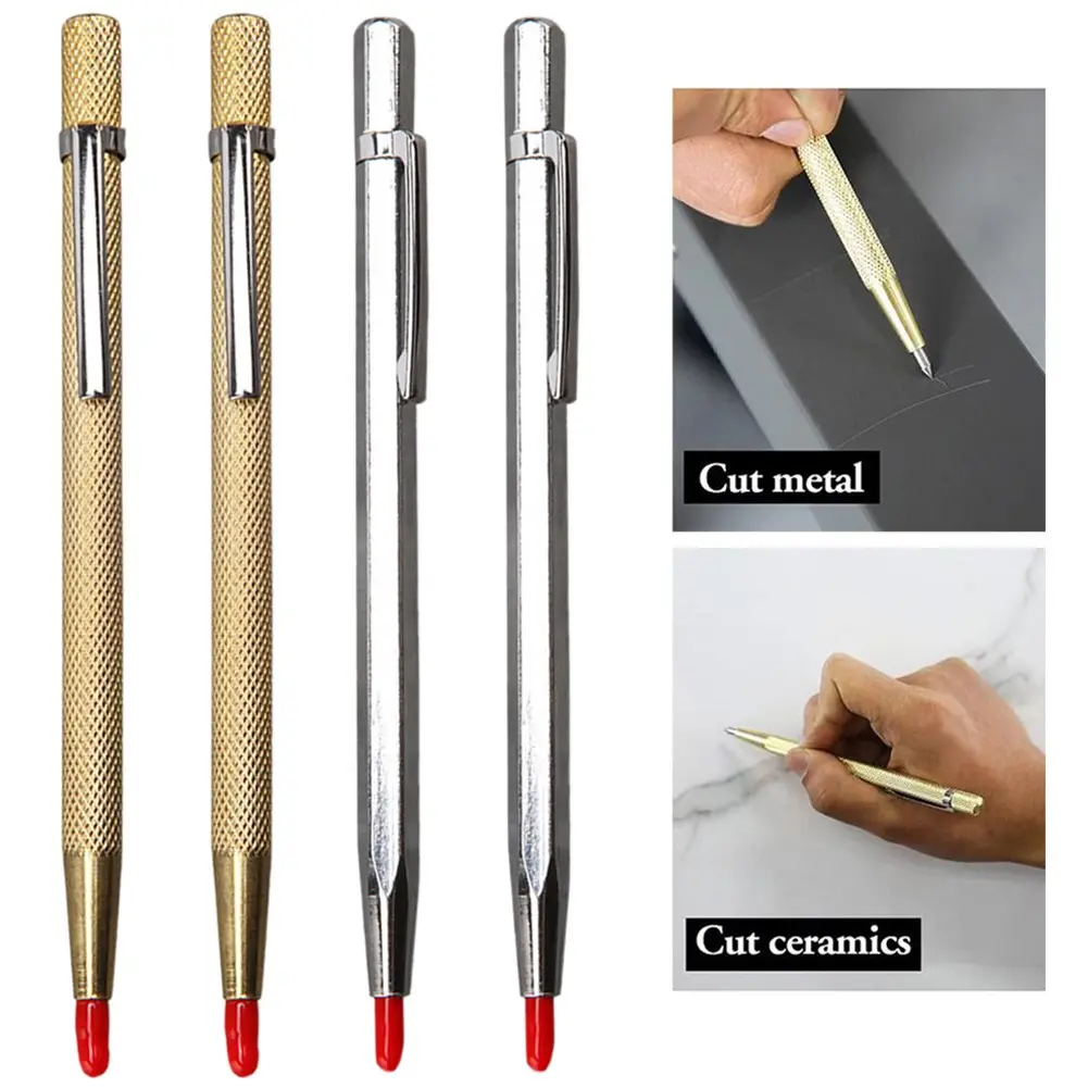 Bút Dụng Cụ Ghi Đầu Cacbua Vonfram, Bộ 4 Cái, Để Đánh Dấu Và Khắc Kim Loại, Thích Hợp Cho Thủy Tinh, Gốm, Kim Loại Và Khắc Gỗ, Dụng Cụ Cầm Tay