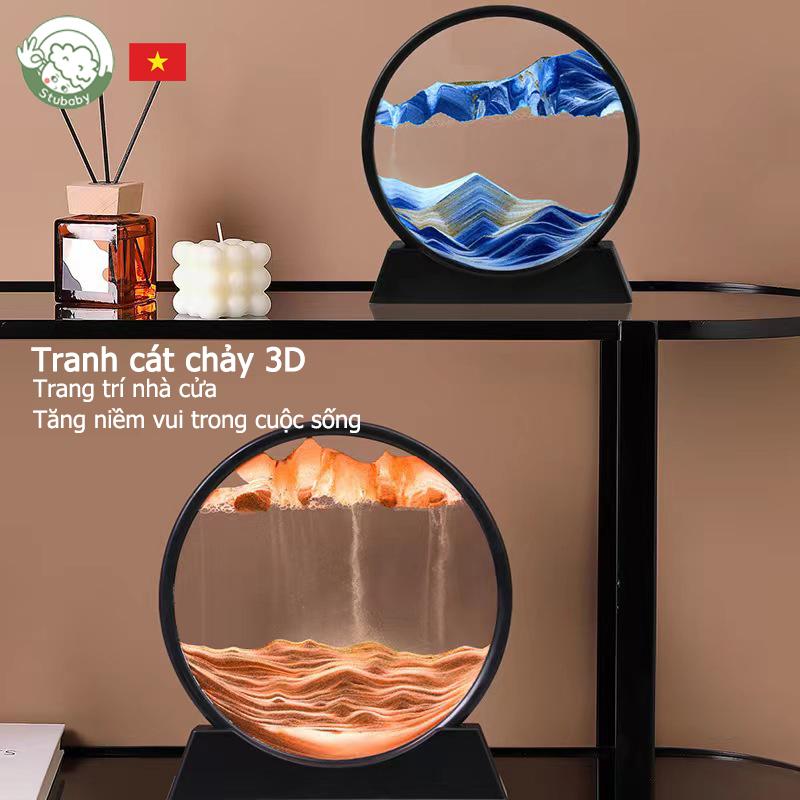Stubaby Tranh cát lún 3D sáng tạo đồng hồ cát đồ trang trí tranh cát động 12 inch giải nén trang trí nội thất quà sinh nhậ tặng cho trẻ em trang trí phòng khách và phòng ăn Toy Đồ Chơi Tập Tô Decor Trang Trí Nhà