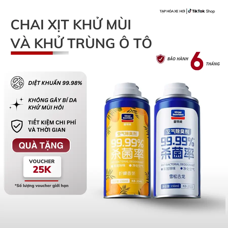 Chai xịt khử mùi và khử trùng ô tô làm sạch không khí vệ sinh điều hòa máy lạnh xe hơi,nhà cửa