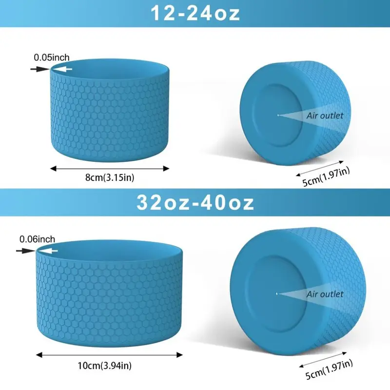Tay Áo Đáy Chai Silicon, Phụ Kiện Cốc Chống Trượt, Tấm Lót Chai Nước, Vỏ Bảo Vệ Cách Nhiệt Hình Lục Giác, Thích Hợp Cho Aquaflash / HydroFlask, 12-40 oz, Mới 2