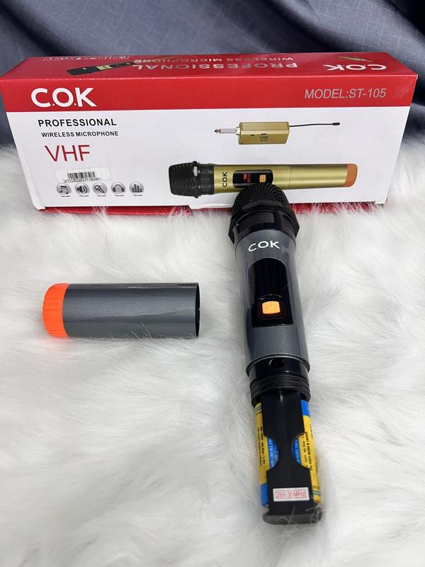 Micro Karaoke Không Dây COK ST - 105 Micro Hát Karaoke Pin Sạc Đa Năng Dùng Cho Loa Kéo, Amly, mixer, vang số. Bluetooth 5