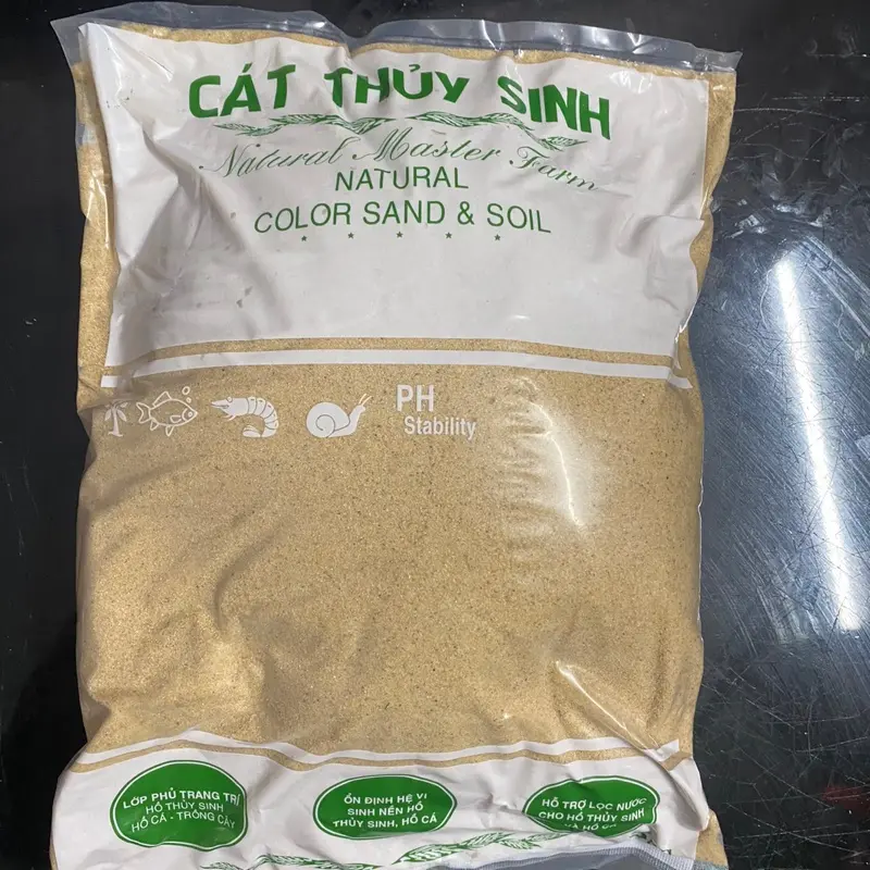 Cát vàng trải nền bể thuỷ sinh, bể cá cảnh, cát vàng kim sa hạt mịn