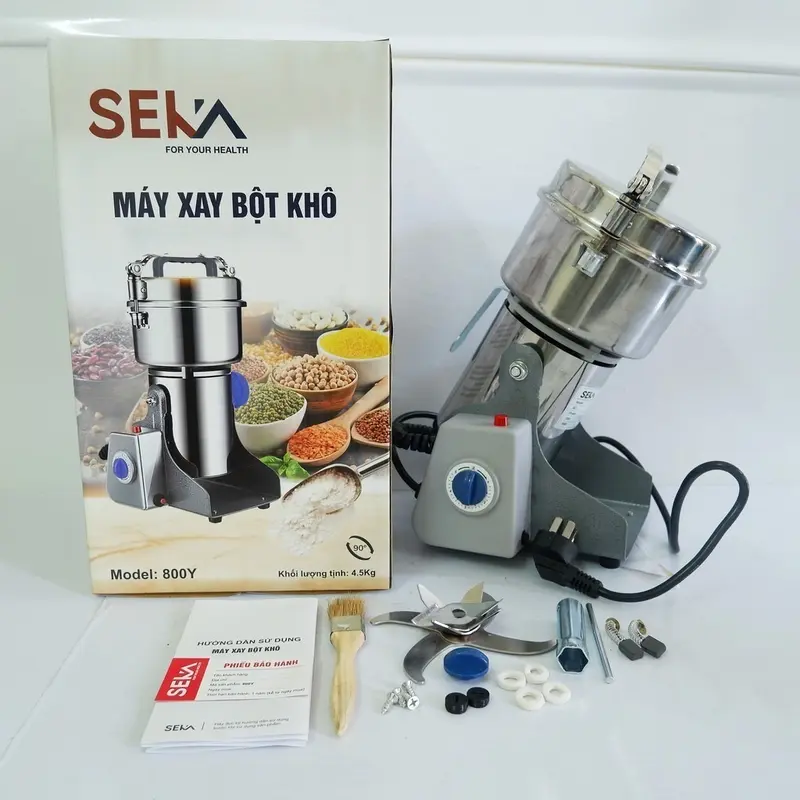 Máy xay bột khô Seka SK-200 công suất 3000W đa năng, xay bột mịn, nghiền ngũ cốc, hạt khô bảo hành 12 tháng 8