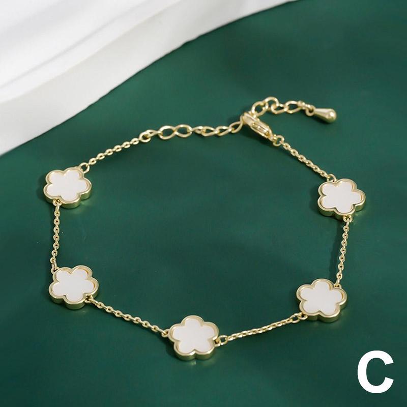 Product Introduction of Vòng Tay Hoa Năm Cánh, Thời Trang, Dành Cho Nữ, Phong Cách Hàn Quốc, Thích Hợp Cho May Mắn Và Sinh Nhật, Thanh Lịch, Thiết Kế Hoa, S8L0 29