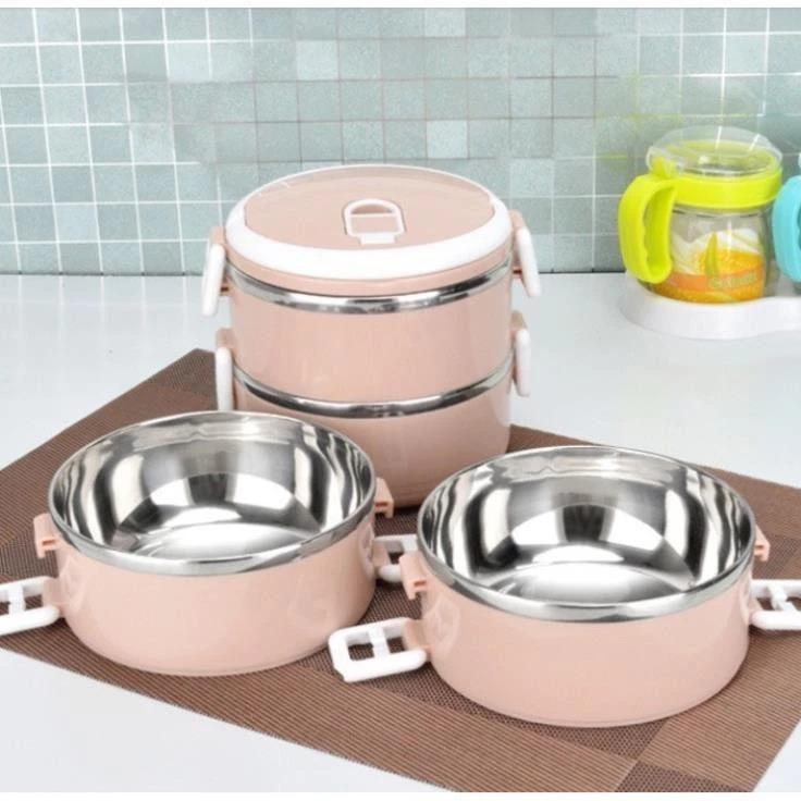Hộp đựng cơm lúa mạch giữ nhiệt 2 tầng , camen ruột inox 2 tầng , cơm giữ nhiệt 2 tầng