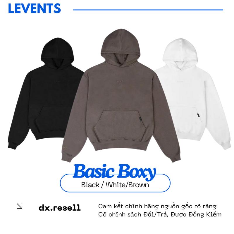 Áo Khoác LEVENTS BASIC BOXY HOODIE (Brown,Black,White) Nam Menswear