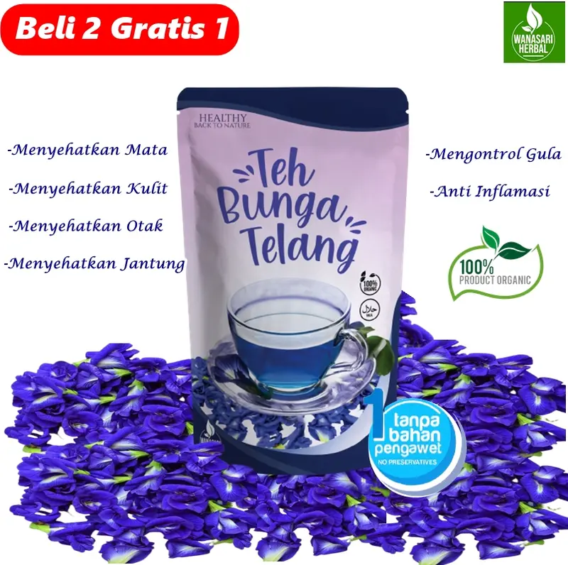 TEH BUNGA TELANG ALAMI BUTERFLY PEA Air Tea 0