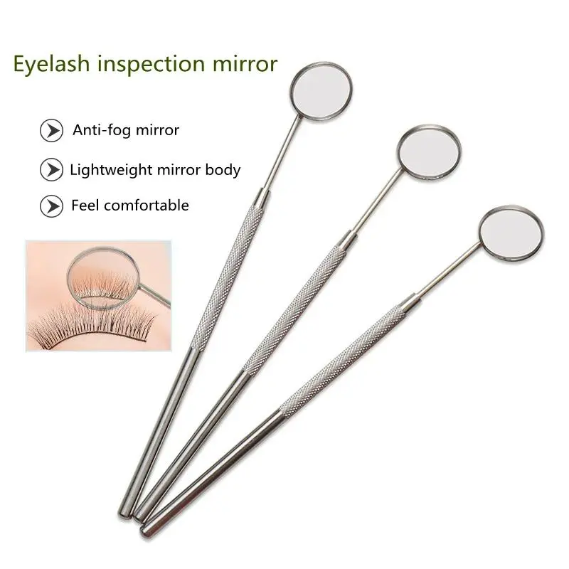 1pcs Stainless Steel Eyelash Extension Makeup Mirror Multifunction Checking Mirror Teeth Whitening Clean Oral Care Dental Tools