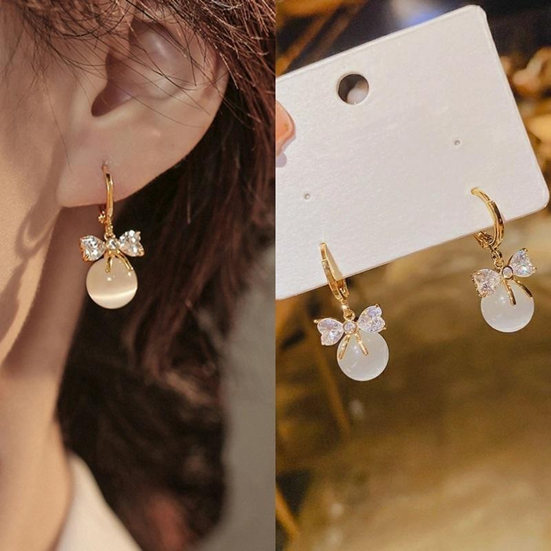 Bông Tai Móc Tai, Phong Cách Hợp Xu hướng Và Thanh Lịch, Thiết Kế Hình Nơ, Cá Nhân Hóa, Thời Trang 1