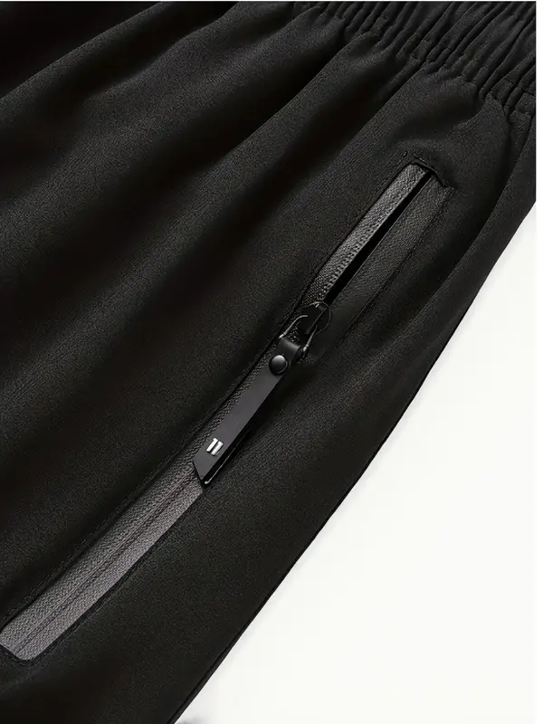 Men's Letter Print Zipper Pocket Shorts, Regular Fit Casual Comfy Breathable Shorts for Outdoor Sports Basketball Running, Men's Bottoms for Summer, Activewear 8