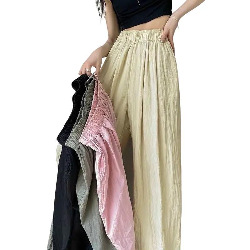 [COMBO 2 QUẦN] Quần Đũi Nhăn Ống Suông Nữ Dáng Rộng Cạp Chun Lưng Cao Có Túi Trước Pants 0