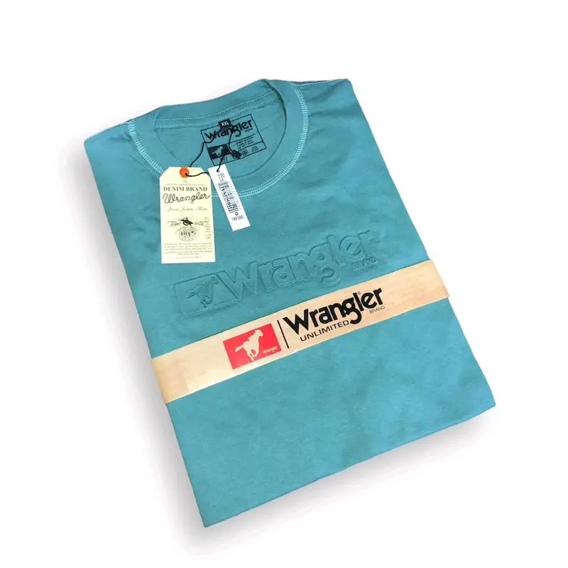 baju kaos embos wrangler kaos distro pria premium quality kaos cowok full label tag  motif timbul [ M.L.XL.2XL.3XL ] 2