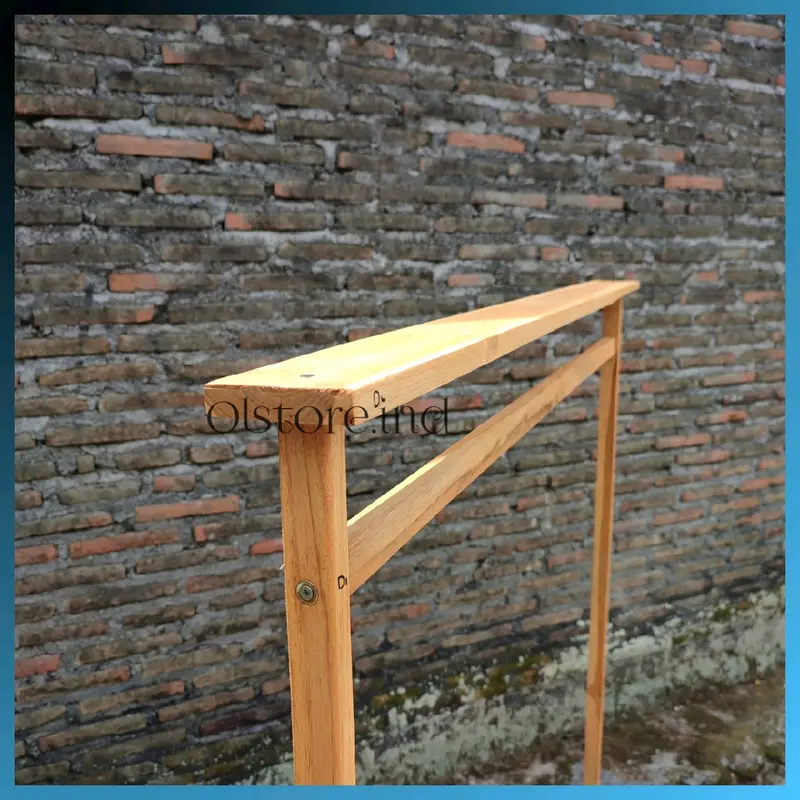 stand hanger kayu premium gantungan baju  jemuran baju simpel estetik premium kualitas bintang anti karat dan peyok Pakaian 3