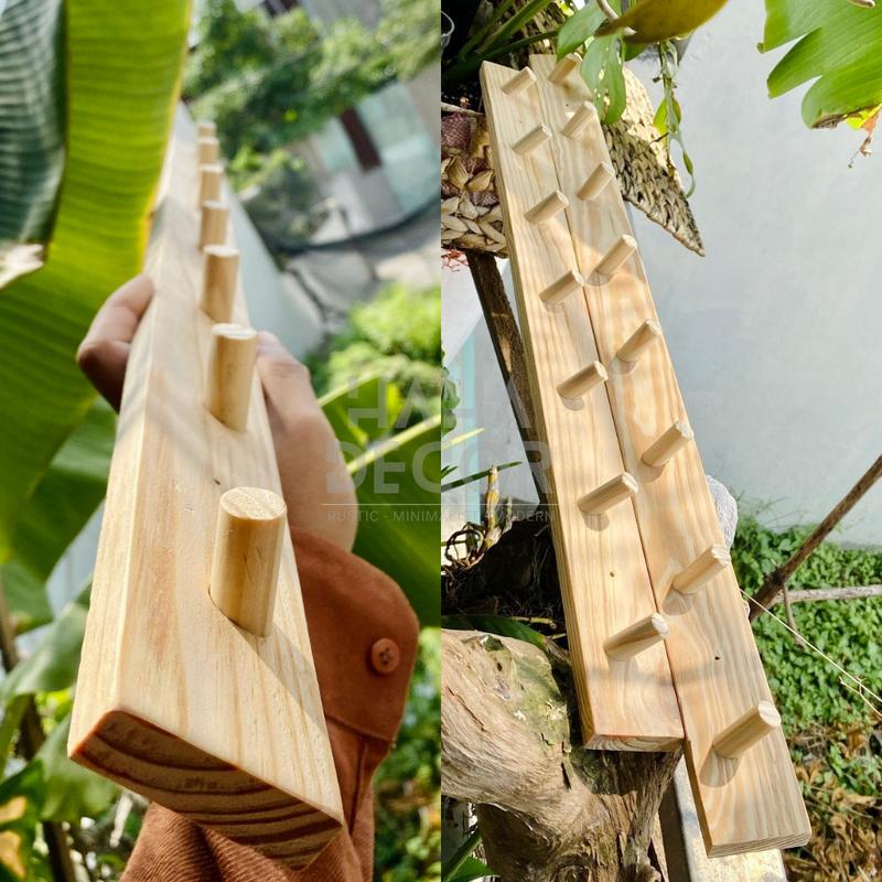 Móc gỗ treo tường kệ gỗ trang trí nhiều kích thước móc gỗ treo quần áo KGTT03 5