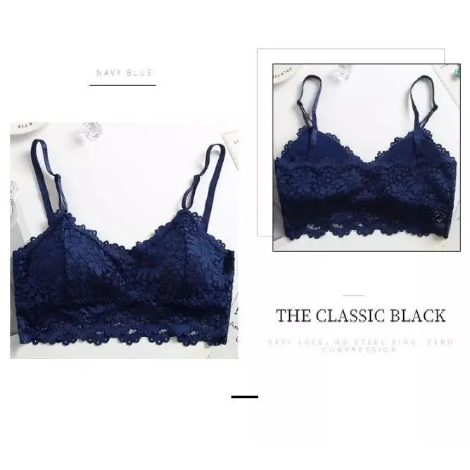 [NL]  TANK TOP BROKAT LACE TANPA KAWAT SOFT RENDA DENGAN CUP ADJUSTABLE SEAMLESS WIRELESS COMFORT WANITA COD 243 1