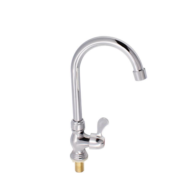 Vòi rửa chén đơn lạnh Vòi bếp bếp Bếp đơn lạnh đầy đủ đồng mạ điện Kích thước đứng Vòi xoay Big Bend Sink Tap Nhà sản xuất bán buôn 4