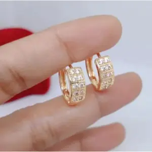 Perhiasan Pashion Wanita Terbaru Anting Clip TINTANIUM GOLD Tahan Karat Lapisan EMAS 24k