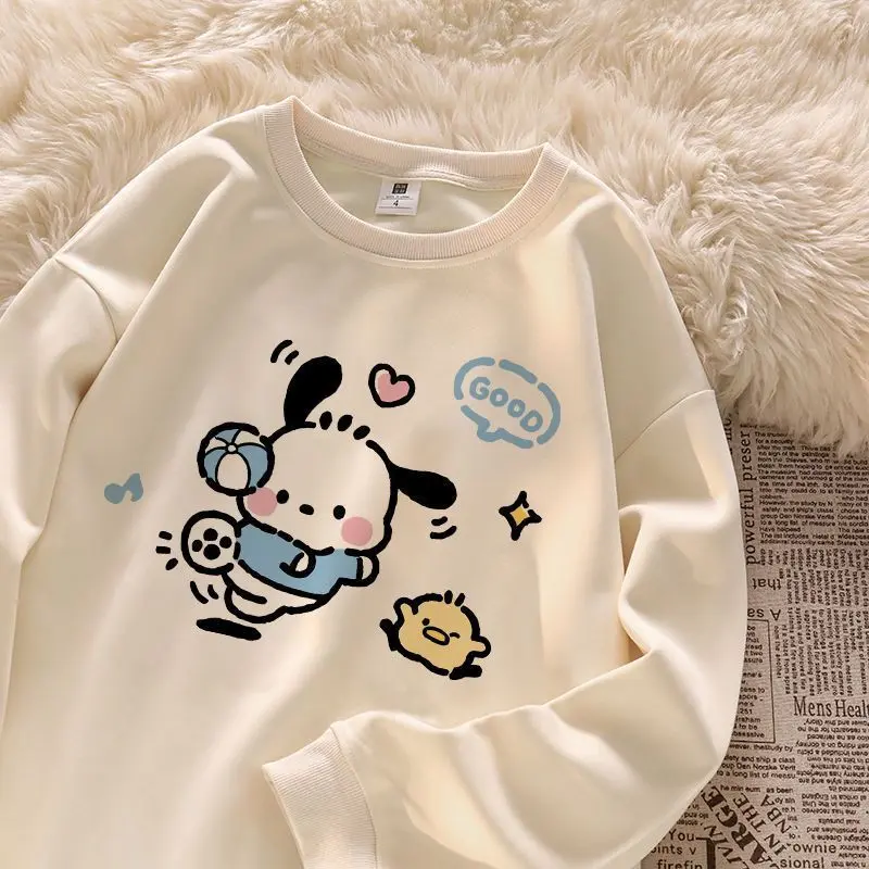 Áo Hoodie Mới Cổ Tròn Hình Chó Pacha Dễ Thương Nhật Bản Cho Trẻ Em Trung Và Lớn Áo Có Đệm Ngoại Cỡ Mùa Xuân Và Mùa Thu Cho Bé Gái