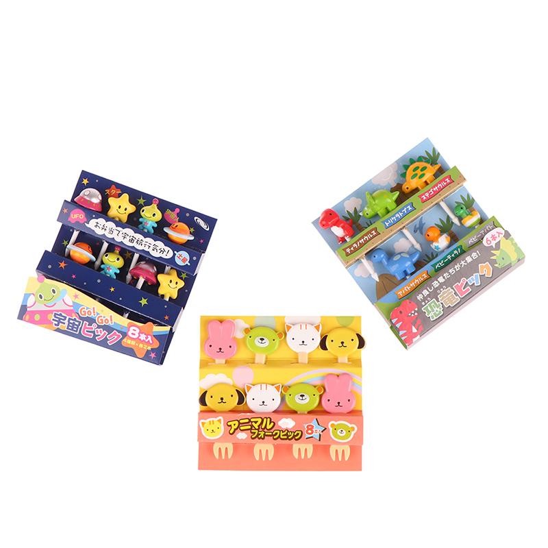 Product Introduction of 6/8Pcs Kids Fruit Picks Ndle Stick Toothpicks Mini Creative Fruit Cake Dessert Food Forks Lunch Box Decor Bento Accessories 21