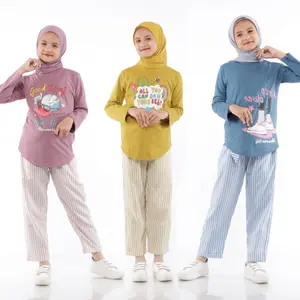 Setelan Kaos Anak Perempuan Usia 5 Sampai 14 Tahun Baju Celana kids Pakaian Fashion