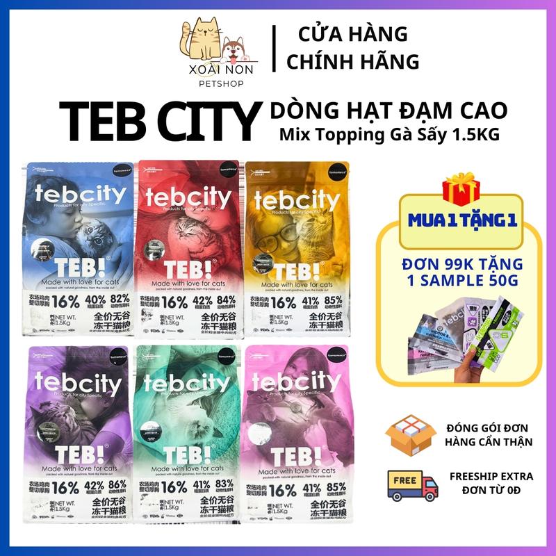 Hạt TEB City,hạt mix topping k độn ngũ cốc Nguyên Seal 1.5kg dành cho mèo -Xoài Non Petshop