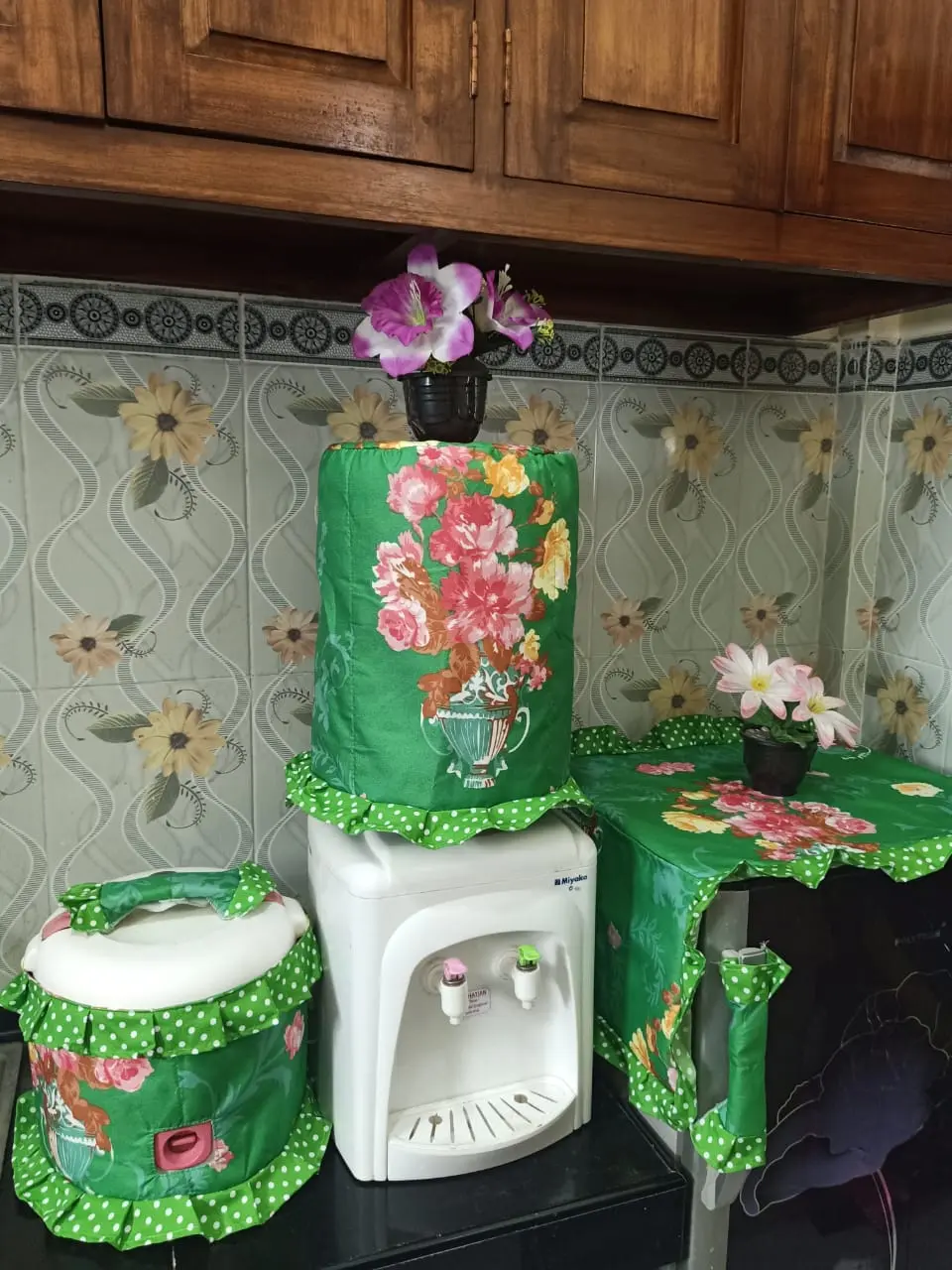1set cover sarung tutup galon, talpak kulkas, cover magic com set GKM Taplak