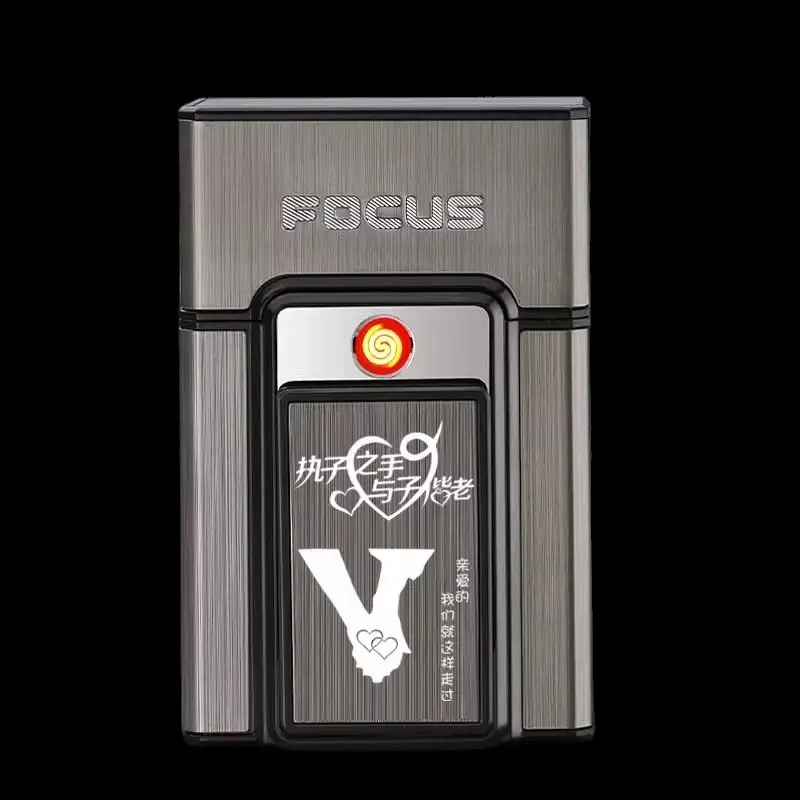 Hộp đựng thuốc focus cao cấp kèm quẹt điện, chống ẩm chống nước, in họa tiết rồng bay, loại dày đựng 20 cây Chống Bụi thùng 133 nhựa