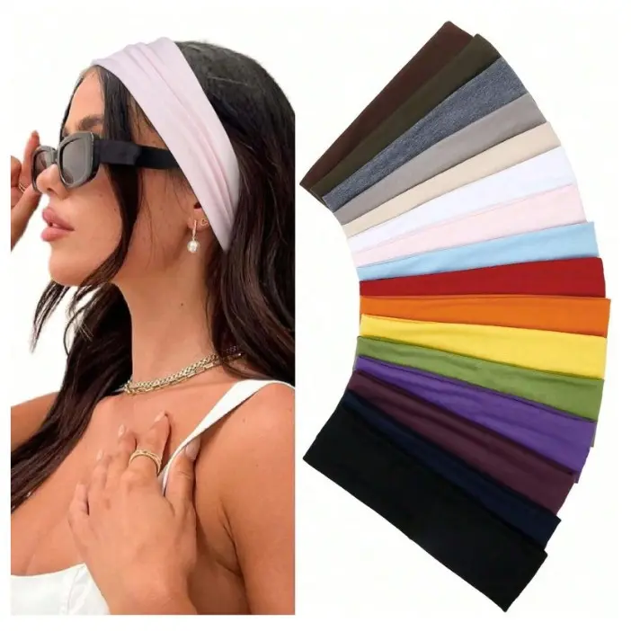 Solid color hair band high elastic sports headband sweatband yoga headband headwear hair band