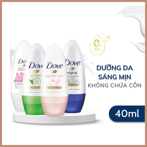 Lăn khử mùi Dove 40ml Lăn nách nữ hương hoa sen,hương phấn lăn Dove orginal