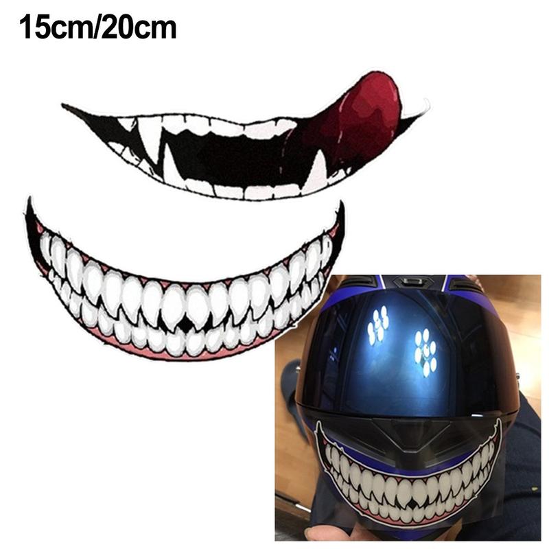 Teeth Motorcycle Sticker Self Evil Tooth Motorcycle Helmet Sticker Evil Tooth Car Stickers ...