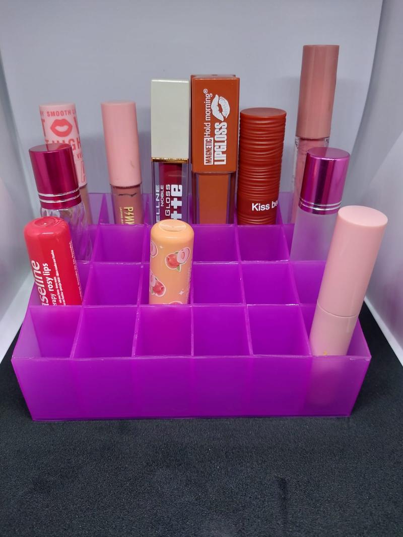 Product Introduction of Tempat lipstik, Lip gloos, parfum 10 ml (Kotak 24 slot) warna Ungu dan Pink Plastik 20