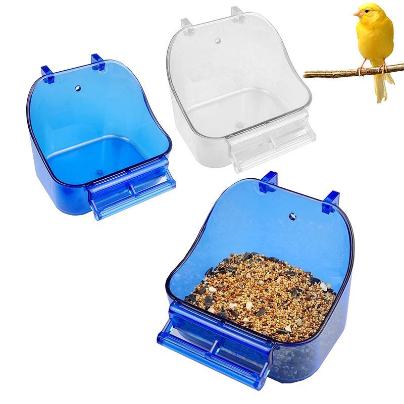 Plastic Bird Bowl Hanging On The Cage Parrots Pigeon Feeder Hamster Bowl Water Cup With Hook Small Pet Bath Tub Pet Supplies 2