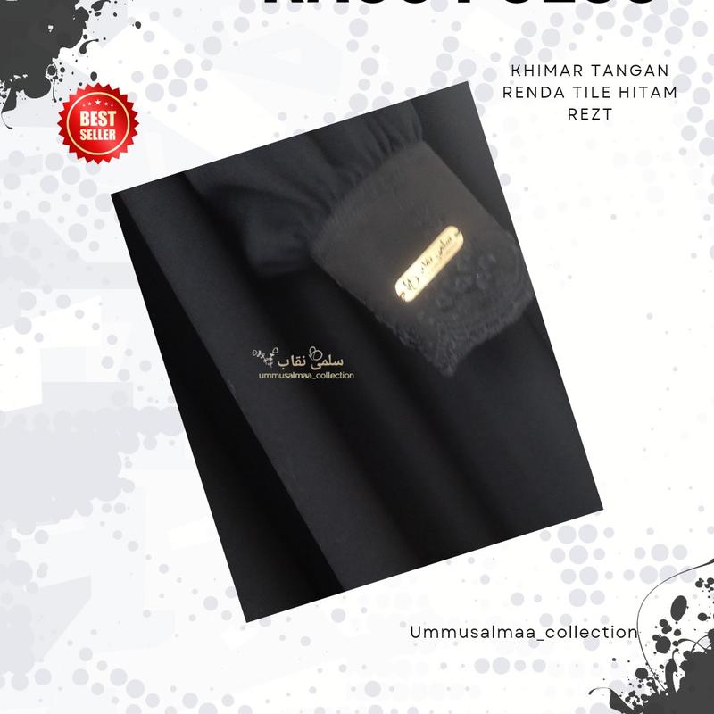 Khimar tangan renda hitam manset renda Rezt Jetblack 3