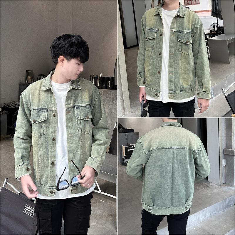 Áo Bò [ Trơn Không Hoạ Tiết ] Màu Xanh Rêu Bụi Dạng Khoác Dày Dặn