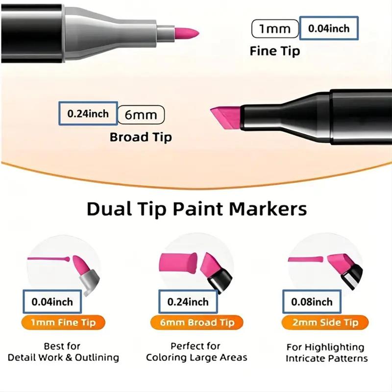 Marker Pen Set, 1 Set 168/120/80/48/12 Colors Marker Pen, Dual Ended Markers, Professional Drawing Markers, Student Stationery, Art Materials 5