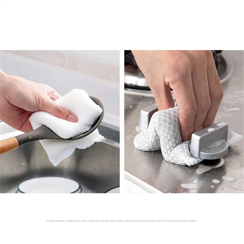Miếng Bọt Biển Làm Sạch Gia Đình, 5 Cái, Miếng Cọ Rửa, Dày, Vải Làm Sạch, Dụng Cụ Vệ Sinh Nhà Bếp Gia Đình, Phụ Kiện Rửa Bát Rửa Chén 6