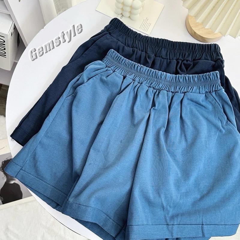XIAO - Quần Đùi Nữ, Quần Sooc Mặc Nhà Chất Cotton Họa Tiết Trơn Đơn Giản 2