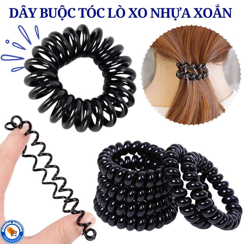 COMBO 30 Dây Buộc Tóc , Thun Cột Tóc Chun Lò Xo Bằng Nhựa Kiểu Xoắn Vòng Phong Cách Hàn Quốc Dễ Thương Nhung