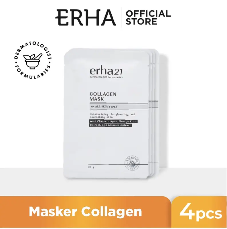 ERHA Bundling Collagen Mask 4 pcs - Masker Kolagen Anti Aging & Pencerah 0