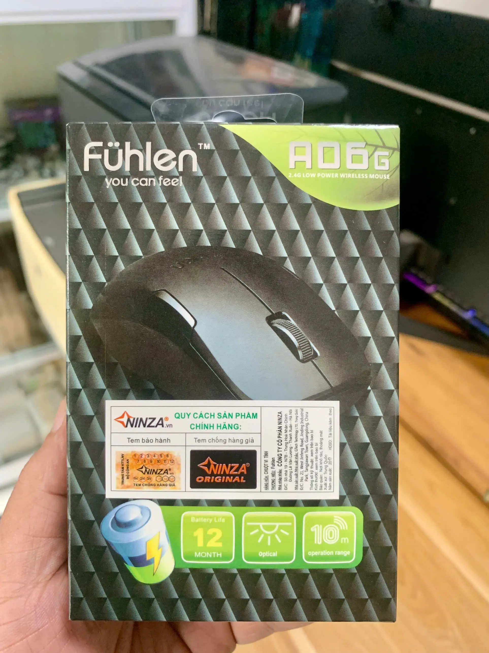Chuột không dây Fuhlen A06G - Thiết kế nhỏ gọn, thuận tiện cho việc mang theo