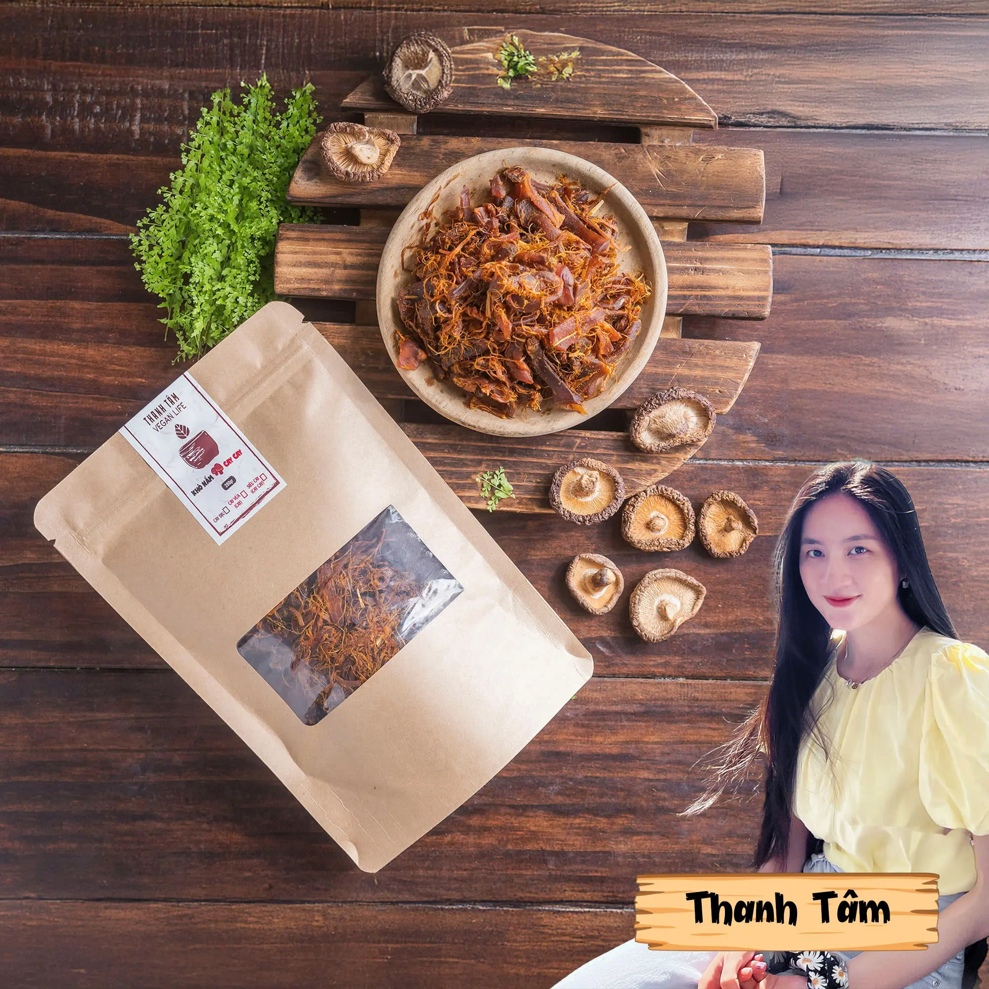 Khô Nấm Cay Cay Tiệm Chay Nhà Tâm
