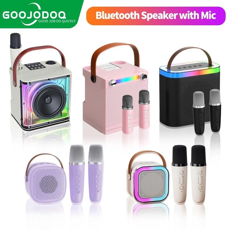 GOOJODOQ Bluetooth Loa Mini Không Dây Karaoke Có Micro Di Động 3D Stereo Tiệc Gia Đình KTV Bảo mật chính hãng Củ Loa Nghe Nhạc