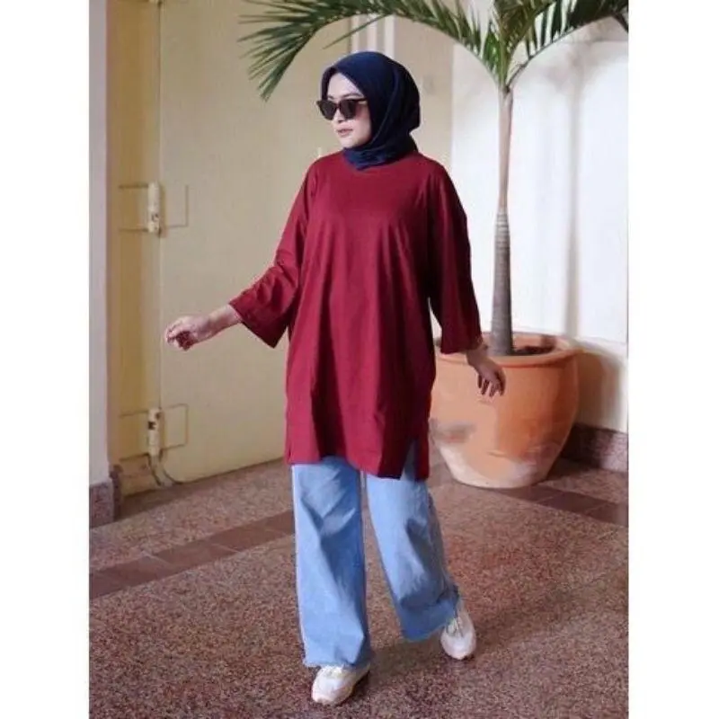 OS / ATASAN KAOS OVERSIZE JUMBO LD 130-140 cm/ OS ATASAN VIRAL OOTD BASIC TOP FOR HIJAB TRENDY POLOS Baju Wanita