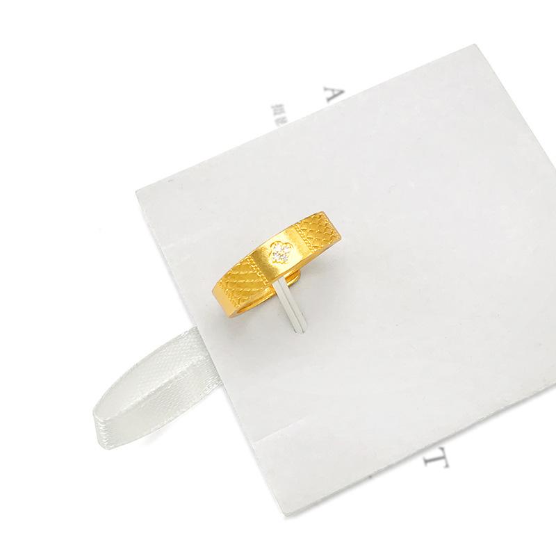 Product Introduction of Vietnam Placer Gold Ring Men's Fufa Fortune Dragon Word Live Mouth Ring Gold Plated Gilded Female Gem Mahjong Couple's Ring 10