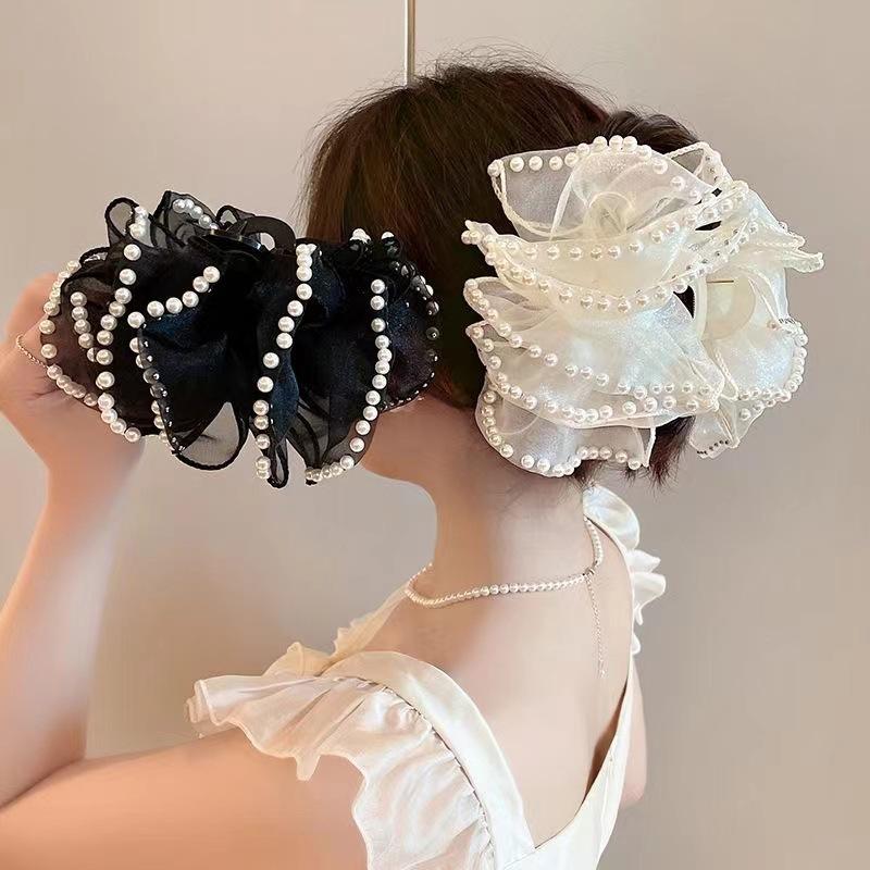 Nơ Hạt Móng Tay, Phong Cách Pháp Thanh Lịch, Kẹp Tay Cầm Bong Bóng, Cảm Giác Cao Cấp Của Phụ Nữ, Kẹp Tóc Ở Phía Sau Của Đầu, Phụ Kiện Tóc Đám Mây Women Cua