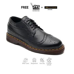 JYF - Great Black Sepatu Oxford Pria Formal Kantor Kerja Kuliah Kondangan Pantofel Shoes