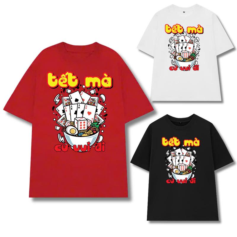 Áo thun tết 2026 áo thun gia đình mẫu mới năm nay chất thun coton mềm mỏng thoáng mát Nữ Top